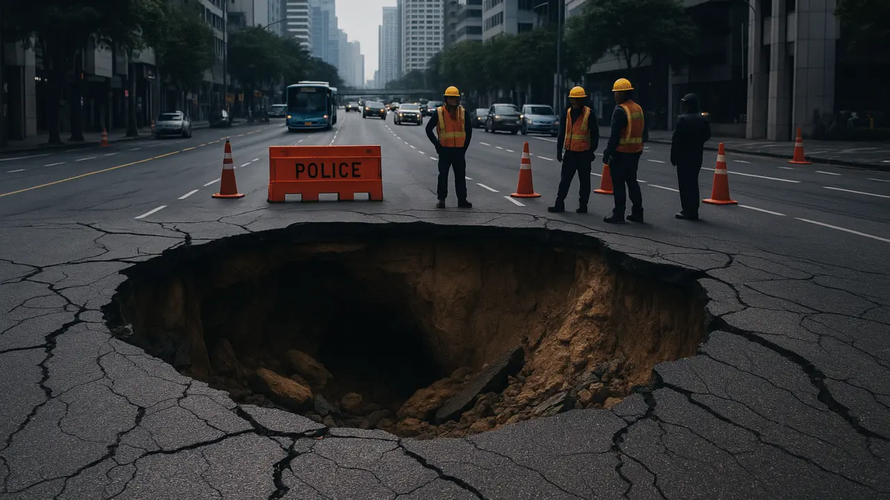 Bangkok Road Collapse on 24 Sept 2025: Massive Sinkhole Shocks City, Sparks Safety Concerns