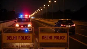Horror on Delhi Flyover – Man Hit by Vehicle, Falls to Death