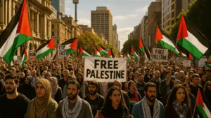 🕊️ Pro-Palestinian Rallies Sweep Across Australia: Thousands March for Justice, Peace, and Humanitarian Action