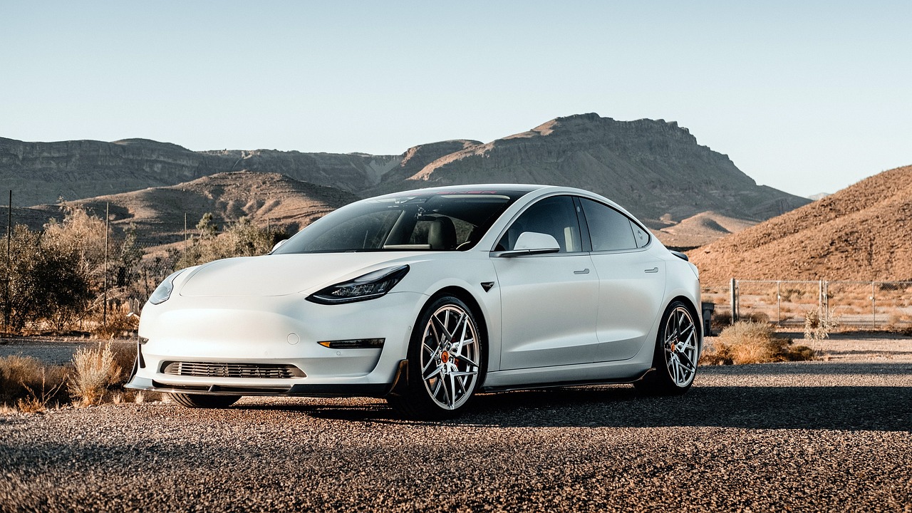 tesla, car, road, white car, vehicle, auto, automobile, car wallpapers, electric car, tesla model 3