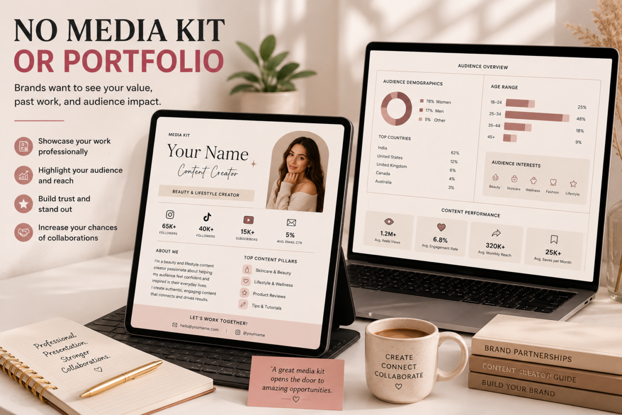 No Media Kit or Portfolio